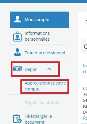 AvaTrade - Dépôt