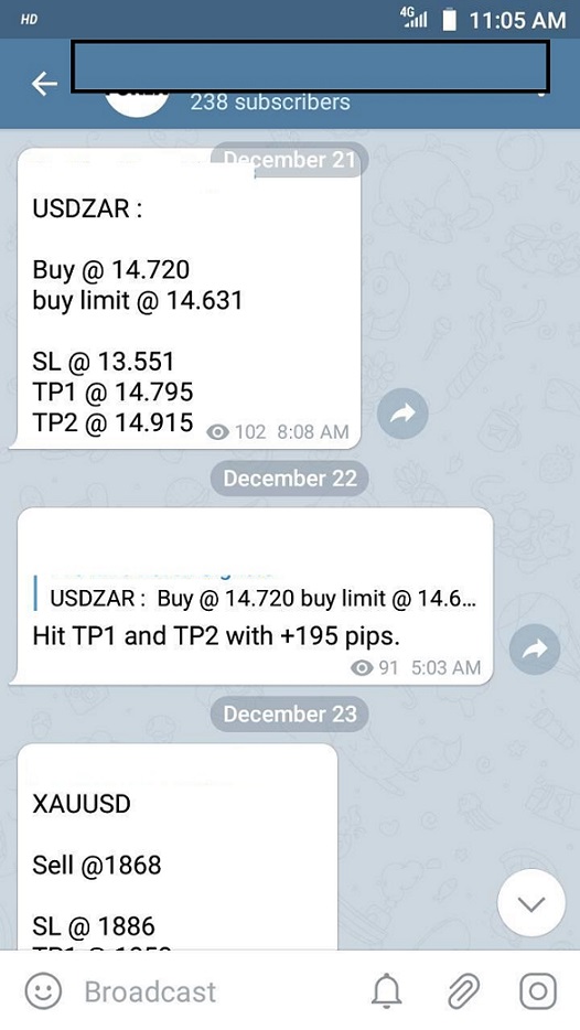 Signaux de trading Signaux Telegram