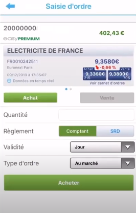 EasyBourse Application mobile