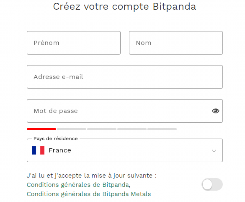 BitPanda - Creez votre Compte