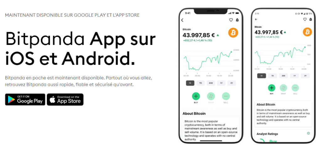 BitPanda - Trading mobile et web