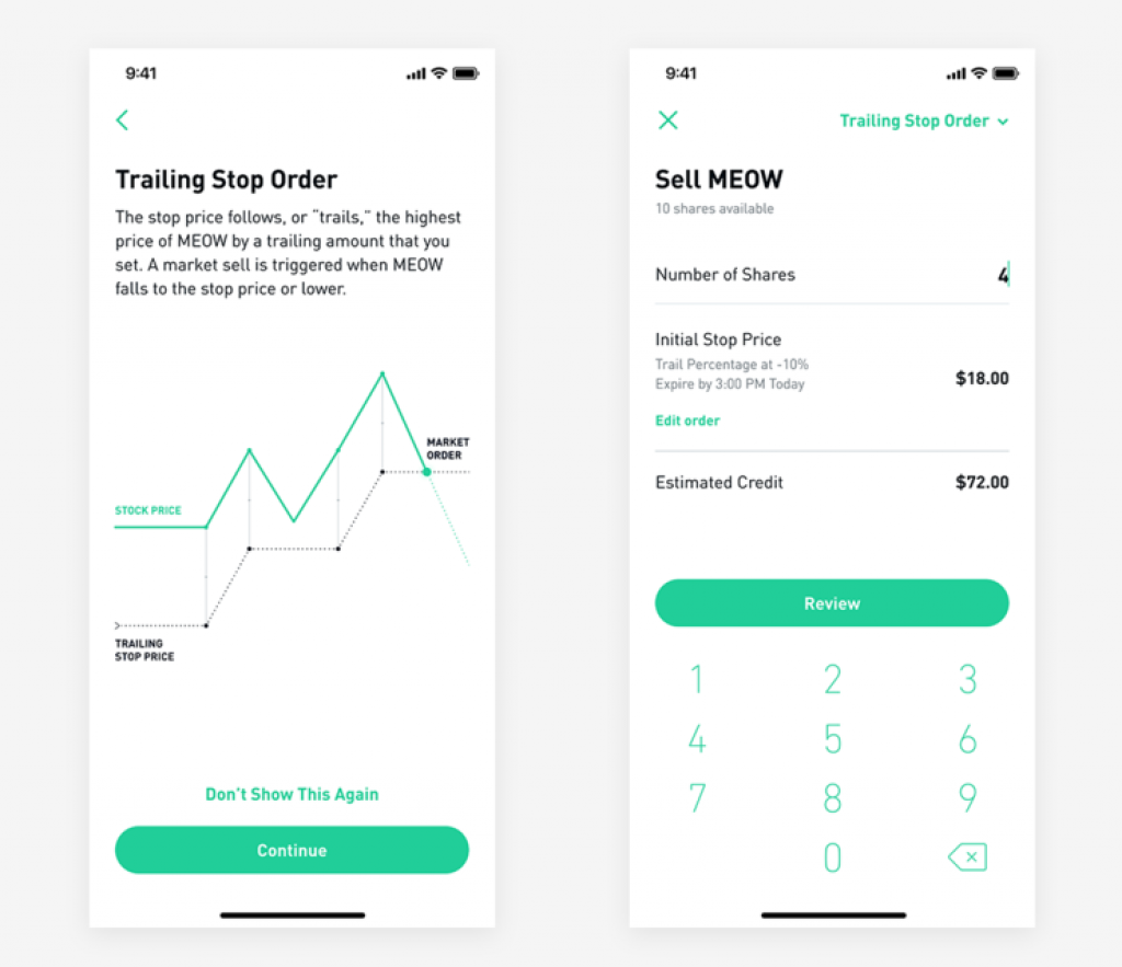 Robinhood - Design et apparence