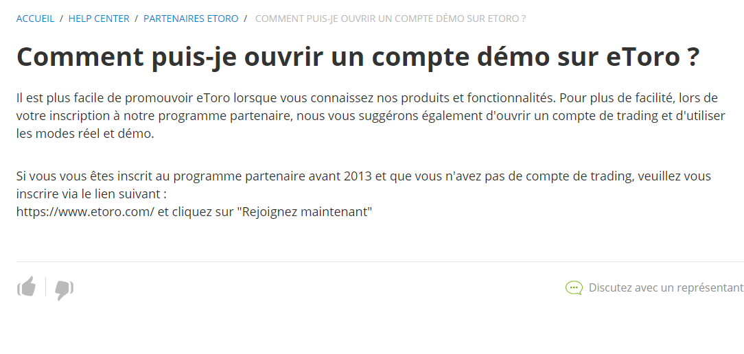 Les comptes démo trading eToro ouvrir un compte demo