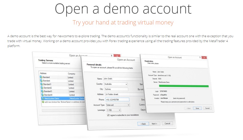 MetaTrader 4 Compte démo