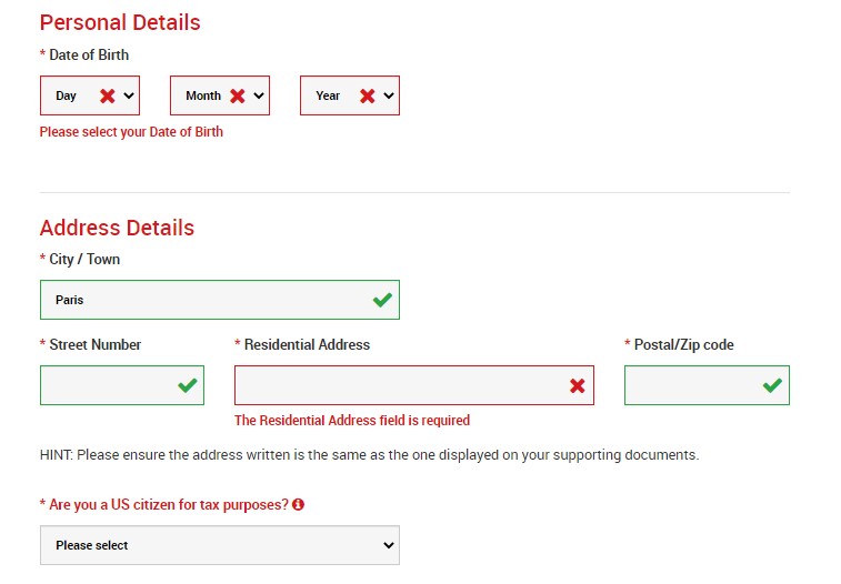 Metatrader 4 Compte réel Informations personnelles