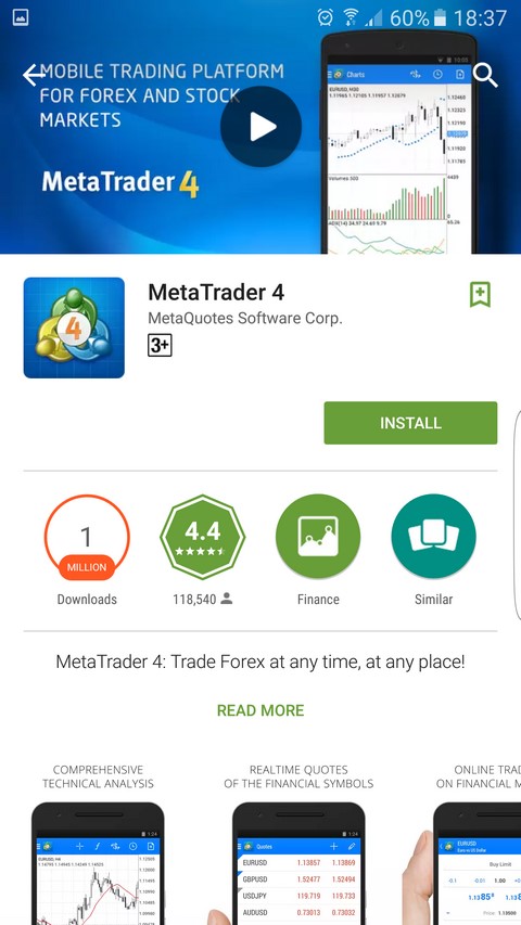 Metatrader 4 Sur Android Télécharger MT4 "Play Store"