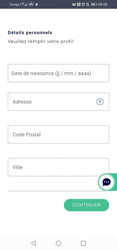 ROInvesting Enregistrement Details Personnels