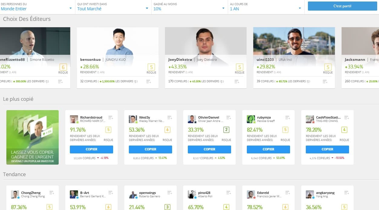 Signaux de trading eToro