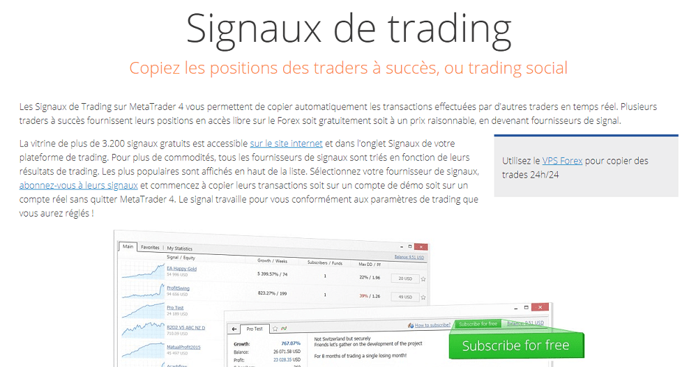 Signaux de trading manuels Instructions