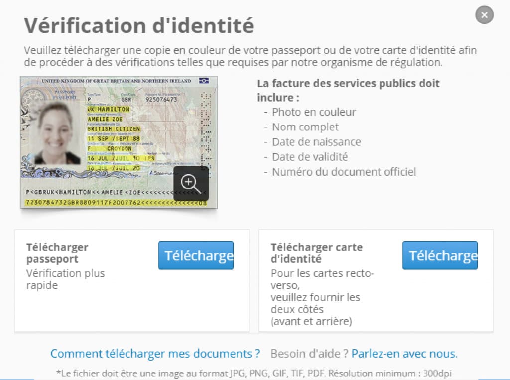 eToro verification d'identite