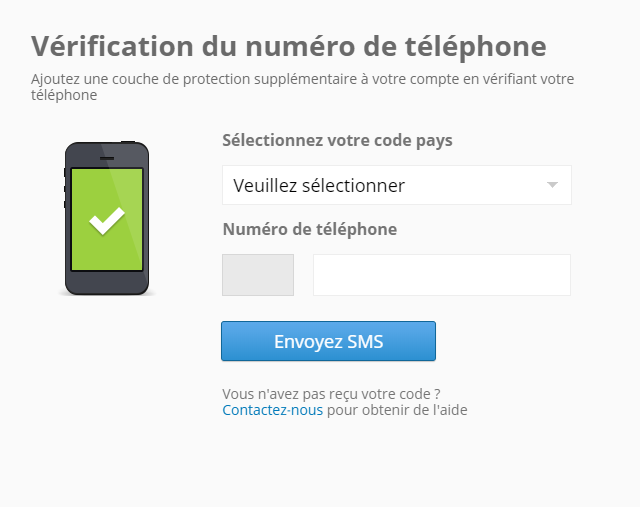 eToro verification du numbero de telephone