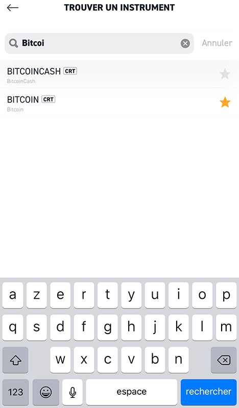 Acheter Bitcoin sur mobile avec xStation