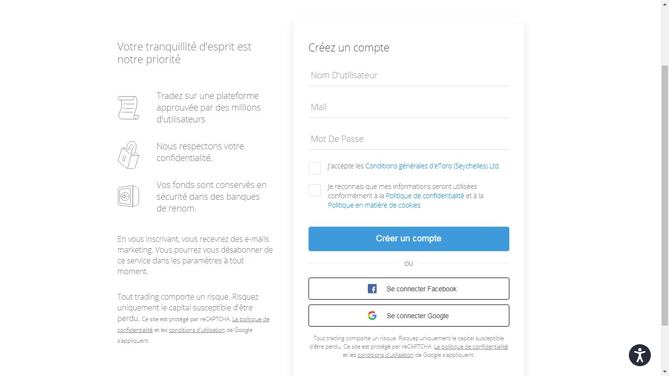 Dogecoin Entrez les informations de connexion sur eToro