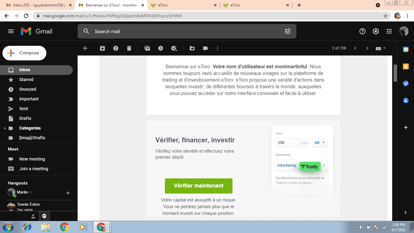 Dogecoin Recevoir un e-mail eToro