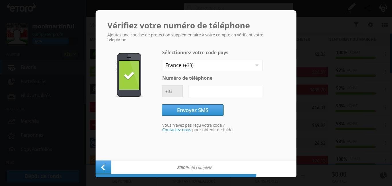 Dogecoin Vérifier à l'aide du code sur eToro