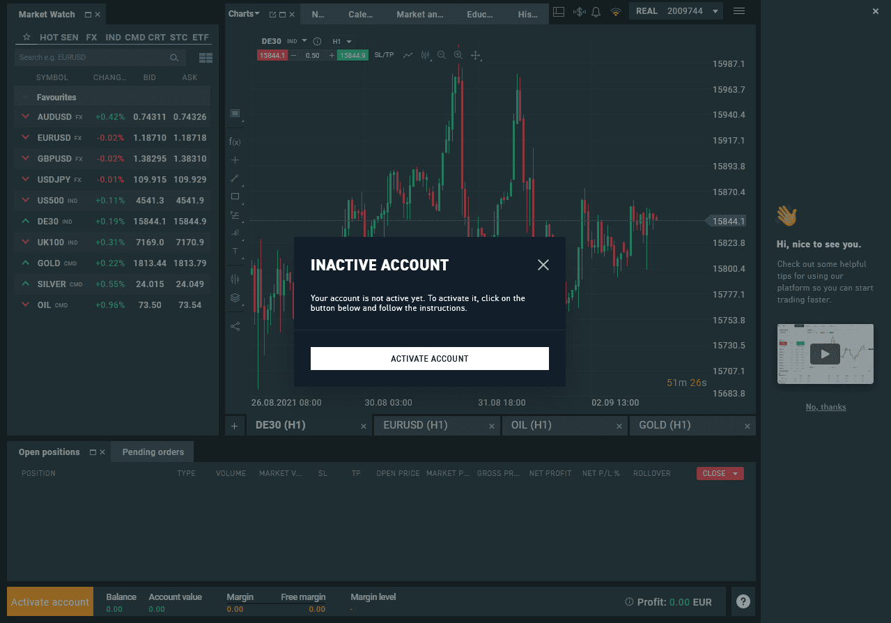 Ethereum Compte XTB actif