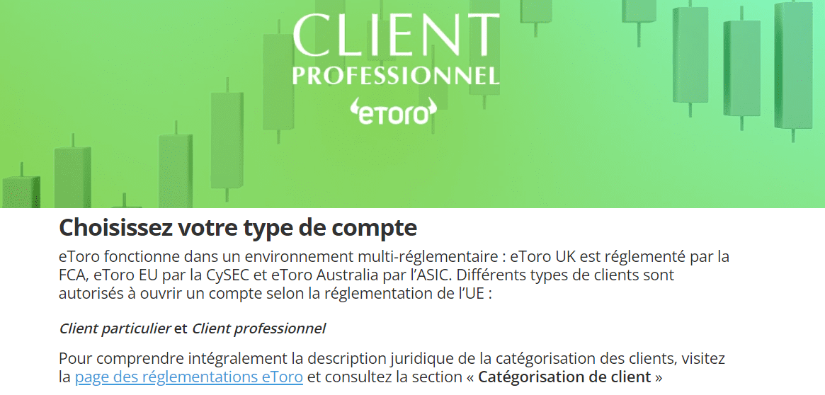 eToro Comptes de trading