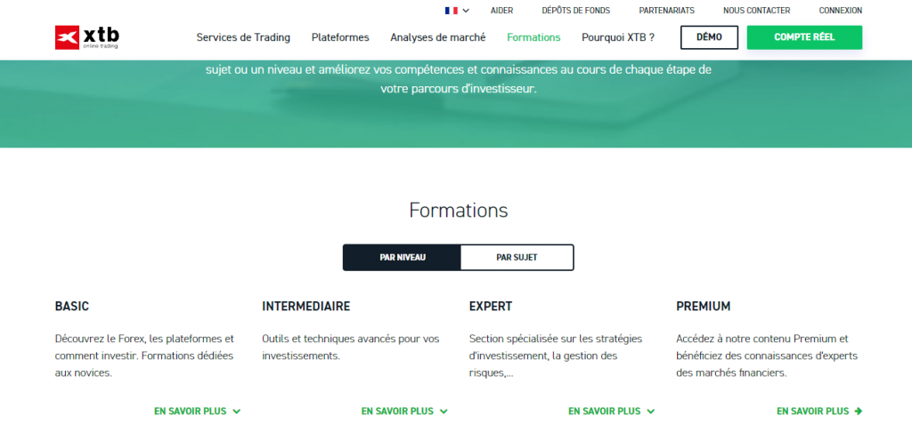 xtb formations capture de ecran web